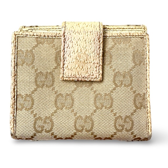 Gucci Canvas and Leather Monogram GG Bifold Wallet Vintage Authentic Classic - Picture 2 of 11